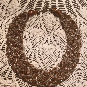 Copper Braided Bead Neclace